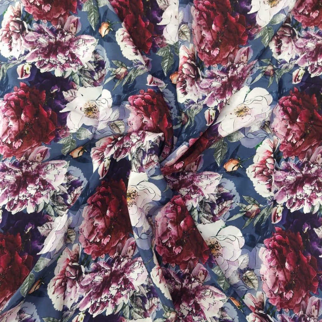 Eternal Elegance Unveiled: OM Fabs' New 'Satin Georgette Floral' Fabric Collection - A Fusion of 100% Polyester and Viscose Crafted in India