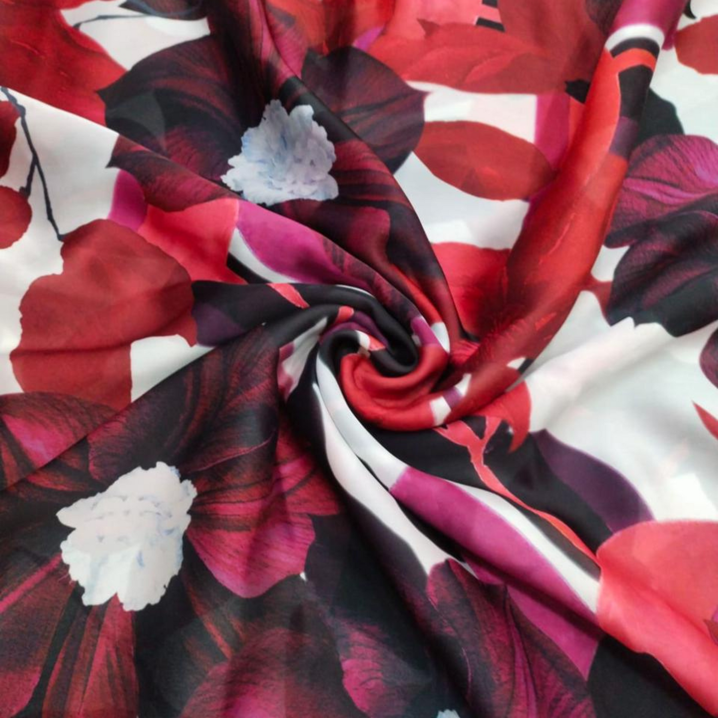 Floral OM Fabs: A Symphony of Luxury in Satin Georgette