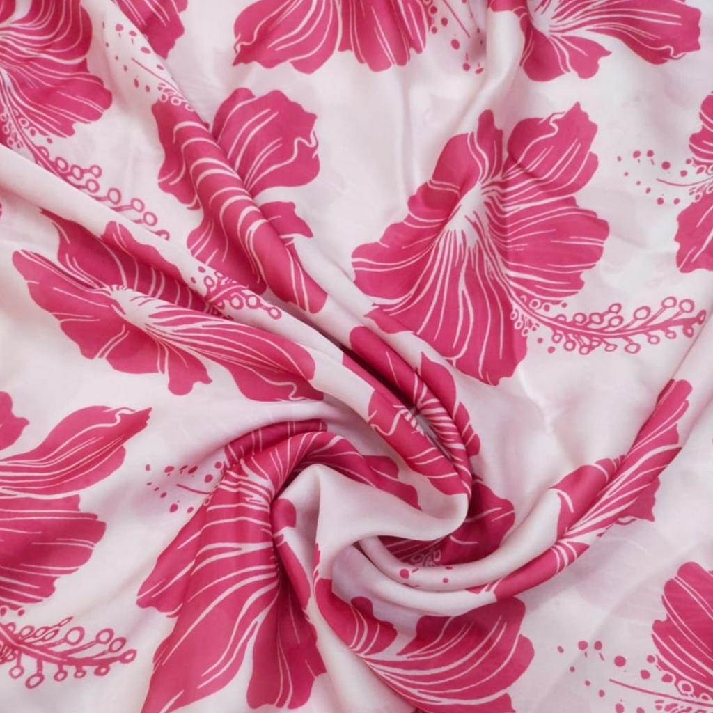 Floral Elegance: Satin Georgette Fabrics by OM Fabs