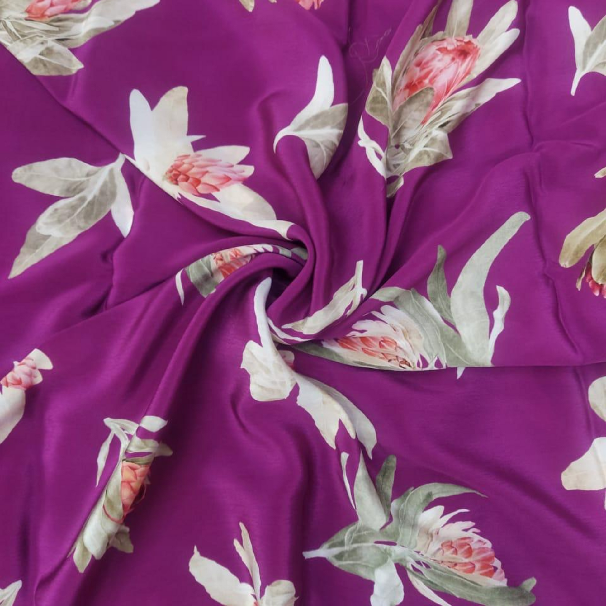 Elevate Your Creations with OM Fabs New Designs: Luxurious 100% Polyester and Viscose 'Satin Georgette Floral