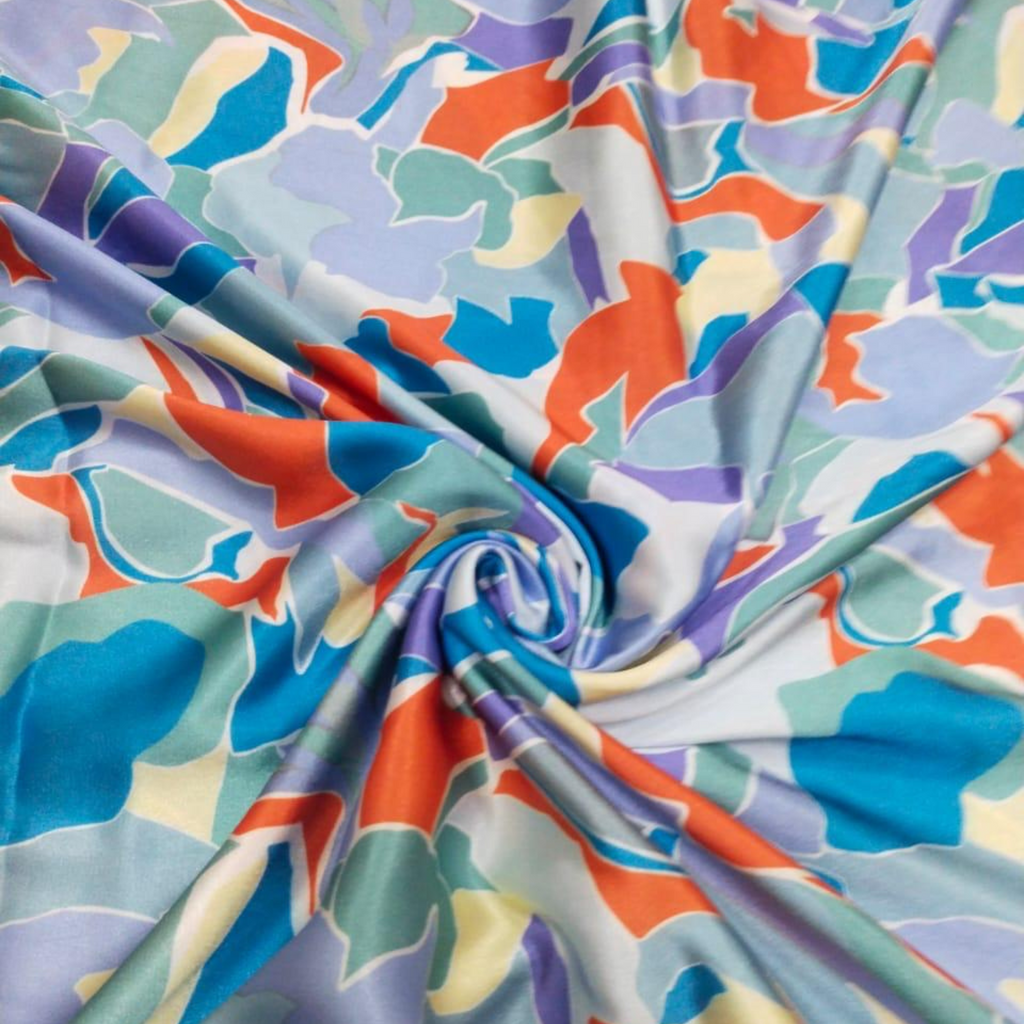 Elevate Your Style: MultiColor Abstract Pattern Digital Printed Fabrics by OM Fabs